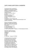 CHPC EXAM QUESTIONS & ANSWERS