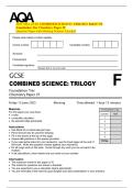 2025 AQA GCSE COMBINED SCIENCE&colon; TRILOGY 8464&sol;C&sol;2F  Foundation Tier Chemistry Paper 2F  Question Paper with Marking Scheme Attached