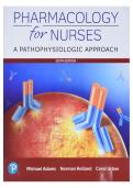 Test Bank for Pharmacology for Nurses&colon; A Pathophysiologic Approach 6th Edition A&plus;  Test Bank For Pharmacology for Nurses 6th Edition A Pathophysiological Approach by Michael P&period; Adams&semi; Norman Holland&semi; Carol Quam Urban 9780135218334 Chapter 1-50