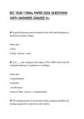 IEC YEAR 1 FINAL PAPER 2026 QUESTIONS WITH ANSWERS GRADED A&plus;