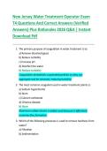 New Jersey Water Treatment Operator Exam  T4 Questions And Correct Answers &lpar;Verified  Answers&rpar; Plus Rationales 2026 Q&A &vert; Instant  Download Pdf 