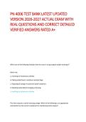 PN 4006 TEST BANK LATEST UPDATED VERSION 2026-2027 ACTUAL EXAM WITH REAL QUESTIONS AND CORRECT DETAILED VERIFIED ANSWERS RATED A&plus;