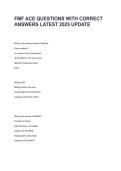 FMF ACE Questions & Correct Answers &vert; 2026&sol;2027 Nursing Exam Prep