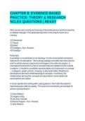 CHAPTER 8&colon; EVIDENCE-BASED PRACTICE&colon; THEORY & RESEARCH NCLEX QUESTIONS &vert; READY