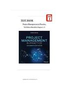 Test Bank For Project Management in Practice&comma; 7th Edition by Meredith & Shafer&comma; All 8 Chapters Covered