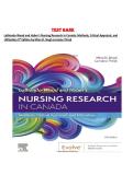 Test Bank for LoBiondo-Wood and Haber&rsquo;s Nursing Research in Canada&colon; Methods&comma; Critical Appraisal&comma; and Utilization 5th Edition by Mina D&period; Singh & Lorraine Thirsk &ndash; Complete Chapter Coverage for Academic Mastery