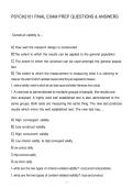 PSYCH2101 FINAL EXAM PREP QUESTIONS & ANSWERS