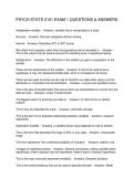 PSYCH STATS 2101 EXAM 1 QUESTIONS & ANSWERS