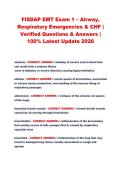FISDAP EMT Exam 1 &ndash; Airway&comma; Respiratory Emergencies & CHF &vert; Verified Questions & Answers &vert; 100&percnt; Latest Update 2026