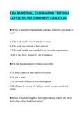 IHSA BASKETBALL EXAMINATION TEST 2026 QUESTIONS WITH ANSWERS GRADED A&plus;