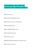 IHSA BASKETBALL FINAL PAPER 2026 QUESTIONS WITH ANSWERS GRADED A&plus;