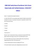 CMN 568 Family Nurse Practitioner Unit 6 Exam Study Guide with Verified Solutions &vert; 2026&sol;2027 Edition