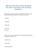 2026-2027 EMT FINAL EXAM TESTBANK MULTIPLE QUESTIONS AND ANSWERS GRADED A&plus;