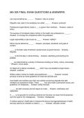 MA 305 FINAL EXAM QUESTIONS & ANSWERS
