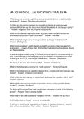 MA 305 MEDICAL LAW AND ETHICS FINAL EXAM