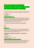 Tina Jones Musculoskeletal Shadow Health Exam Study Guide Accurate Solutions &lpar;Verified