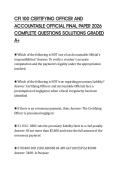 CFI 100 CERTIFYING OFFICER AND ACCOUNTABLE OFFICIAL FINAL PAPER 2026 COMPLETE QUESTIONS SOLUTIONS GRADED A&plus;