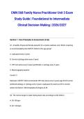 CMN 568 Family Nurse Practitioner Unit 3 Exam Study Guide &vert; Foundational to Intermediate Clinical Decision-Making &vert; 2026&sol;2027