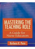 Mastering the Teaching Role&colon; A Guide for Nurse Educators &vert; 2026&sol;2027 Converted Guide