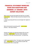 FINANCIAL STATEMENT MODELING  EXAM 2026 QUESTIONS AND  ANSWERS &vert; A&plus; GRADED &vert; WITH  EXPERT SOLUTIONS 