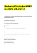 Mechanical Ventilation NCLEX Questions & Answers &vert; 2026&sol;2027 Complete Review
