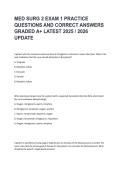 Med-Surg 2 Exam 1 &vert; 2026&sol;2027 Practice Questions & Correct Answers Graded A&plus;