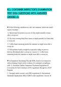 IICL CONTAINER INSPECTOR'S EXAMINATION TEST 2026 QUESTIONS WITH ANSWERS GRADED A&plus;