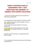 NUR631-ADVANCED HEALTH  ASSESSMENT TEST 1 2026  QUESTIONS AND ANSWERS &vert; A&plus;  GRADED &vert; WITH EXPERT SOLUTIONS 