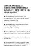 CLINICAL MANIFESTATIONS OF GASTROENTERITIS AND POSSIBLE RENAL INJURY PRACTICE TESTED QUESTIONS 2026 VERIFIED ANSWER KEY