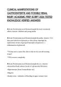 CLINICAL MANIFESTATIONS OF GASTROENTERITIS AND POSSIBLE RENAL INJURY PRACTICE TESTED QUESTIONS 2026 VERIFIED ANSWER KEY