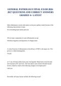 GENERAL PATHOLOGY FINAL EXAM 2026-2027 QUESTIONS AND CORRECT ANSWERS GRADED A&plus; LATEST