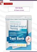 Brunner & Suddarth&rsquo;s Textbook of Medical‑Surgical Nursing &lpar;15th Edition&comma; Hinkle & Cheever&rpar; &ndash; Verified Test Bank & Study Guide &lpar;All Chapters Included&rpar;