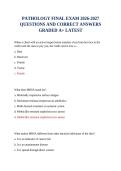 PATHOLOGY FINAL EXAM 2026-2027 QUESTIONS AND CORRECT ANSWERS GRADED A&plus; LATEST