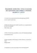 PARAMEDIC SEMESTER 1  FINAL EXAM 2026-2027 QUESTIONS AND CORRECT ANSWERS GRADED A&plus; LATEST