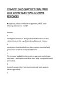 COMS 101 QUIZ CHAPTER 11 FINAL PAPER 2026 SOLVED QUESTIONS ACCURATE RESPONSES