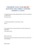 PARAMEDIC FINAL EXAM 2026-2027 QUESTIONS AND CORRECT ANSWERS GRADED A&plus; LATEST