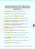 General Chemistry Final 2026 Latest  Questions and Answers &lpar;100&percnt; Expert  Answers&rpar; A&plus;