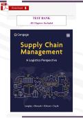 Supply Chain Management&colon; A Logistics Perspective &lpar;12th Edition&comma; Coyle&comma; Langley & Novack&rpar; &ndash; Verified Test Bank & Study Guide &lpar;All Chapters Included&rpar;