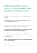 CLG 006 Certifying Officer Legislation Training for Purchase Card Payments -DAU Exam Questions With Correct Answers&period;