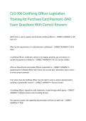 CLG 006 Certifying Officer Legislation Training for Purchase Card Payment -DAU Exam Questions With Correct Answers&period;