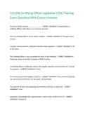 CLG 006 Certifying Officer Legislation &lpar;COL&rpar; Training Exam Questions With Correct Answers&period;