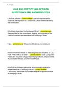 CLG 006 CERTIFYING OFFICER QUESTIONS AND ANSWERS 2026