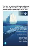 Test Bank For Auditing And Assurance Services&comma; 18th Edition By Alvin A&period; Arens&comma; Randal J&period; Elder&comma; Mark S&period; Beasley&comma; Chris E&period; Hogan LATEST 2026