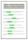 NR 565 - Advanced Pharmacology Midterm - Chamberlain Questions with Correct Answers 2026 Guide