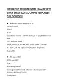 EMERGENCY MEDICINE SAEM EXAM REVIEW STUDY SHEET 2026 ACCURATE RESPONSES FULL SOLUTION