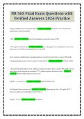 NR 565 Final Exam Questions with Verified Answers 2026 Practice