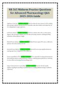 NR 565 Midterm Practice Questions for Advanced Pharmacology Q&A 2025-2026 Guide