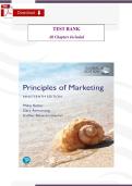 Principles of Marketing &lpar;19th Edition&comma; Global Edition&comma; Kotler & Armstrong&rpar; &ndash; Verified Test Bank & Study Guide &lpar;All Chapters Included&rpar;