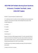 HESI PNR 204 Pediatric Nursing Exam Questions & Answers &vert; Complete Test Bank &vert; Latest 2026&sol;2027 Update