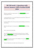 NR 548 week 1- Questions with Correct Answers 100&percnt; Verified EXAM 2026